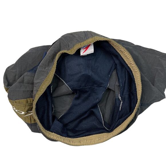 Speedo VTG Mesh Lined Brief Swim Trunk Shorts Black Olive Green Mens S Small - Picture 4 of 5